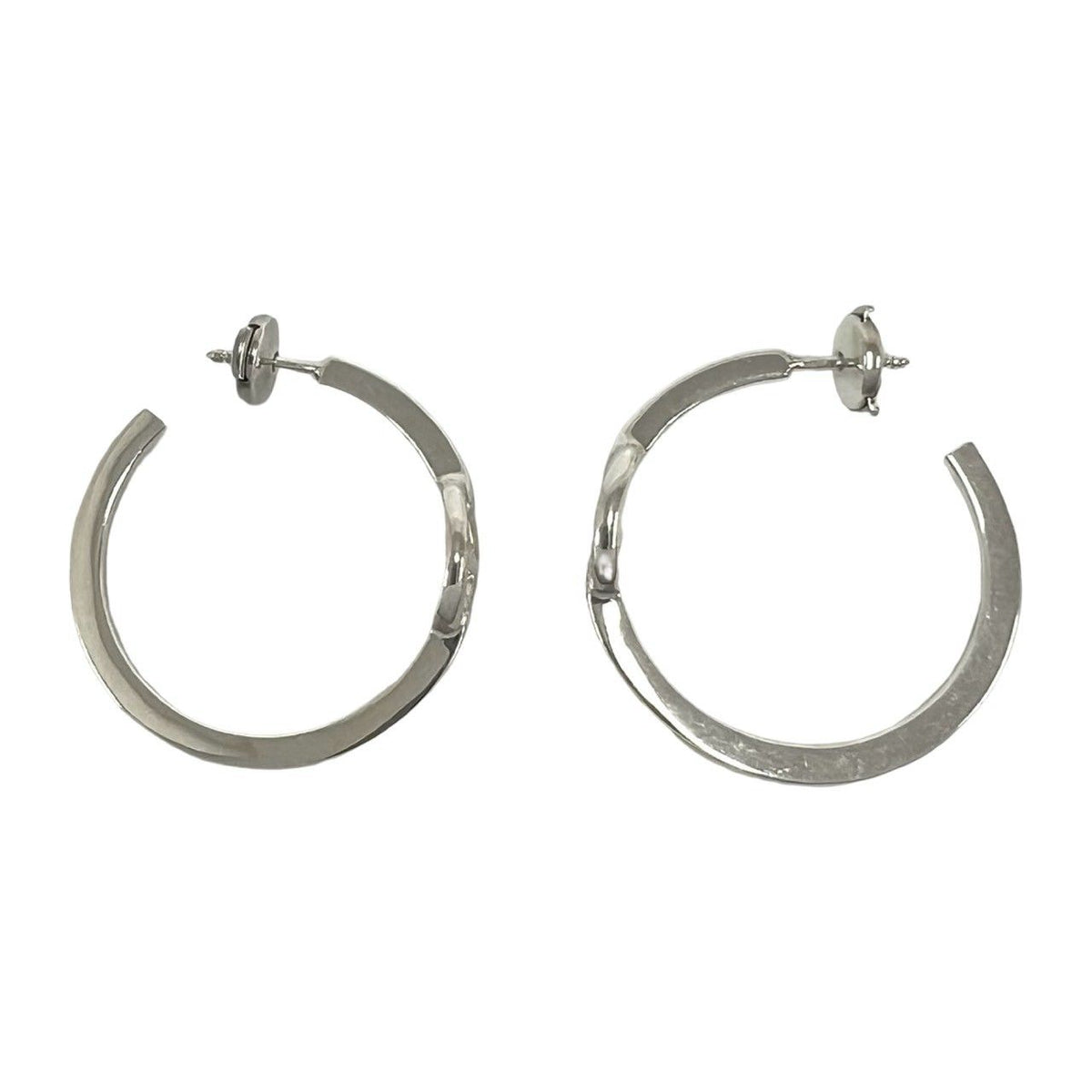 Hermes Chaine D'ancre Hoop Earrings 925 Sterling Silver — view 5