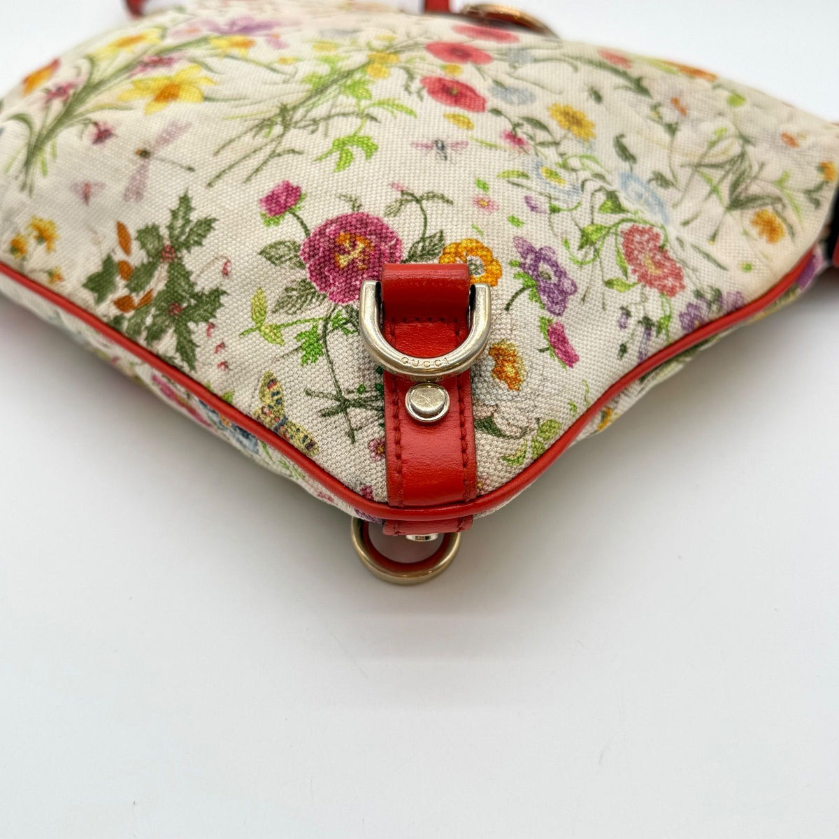 Gucci Shoulder Bag Flora Floral Canvas Red Multicolor — view 8
