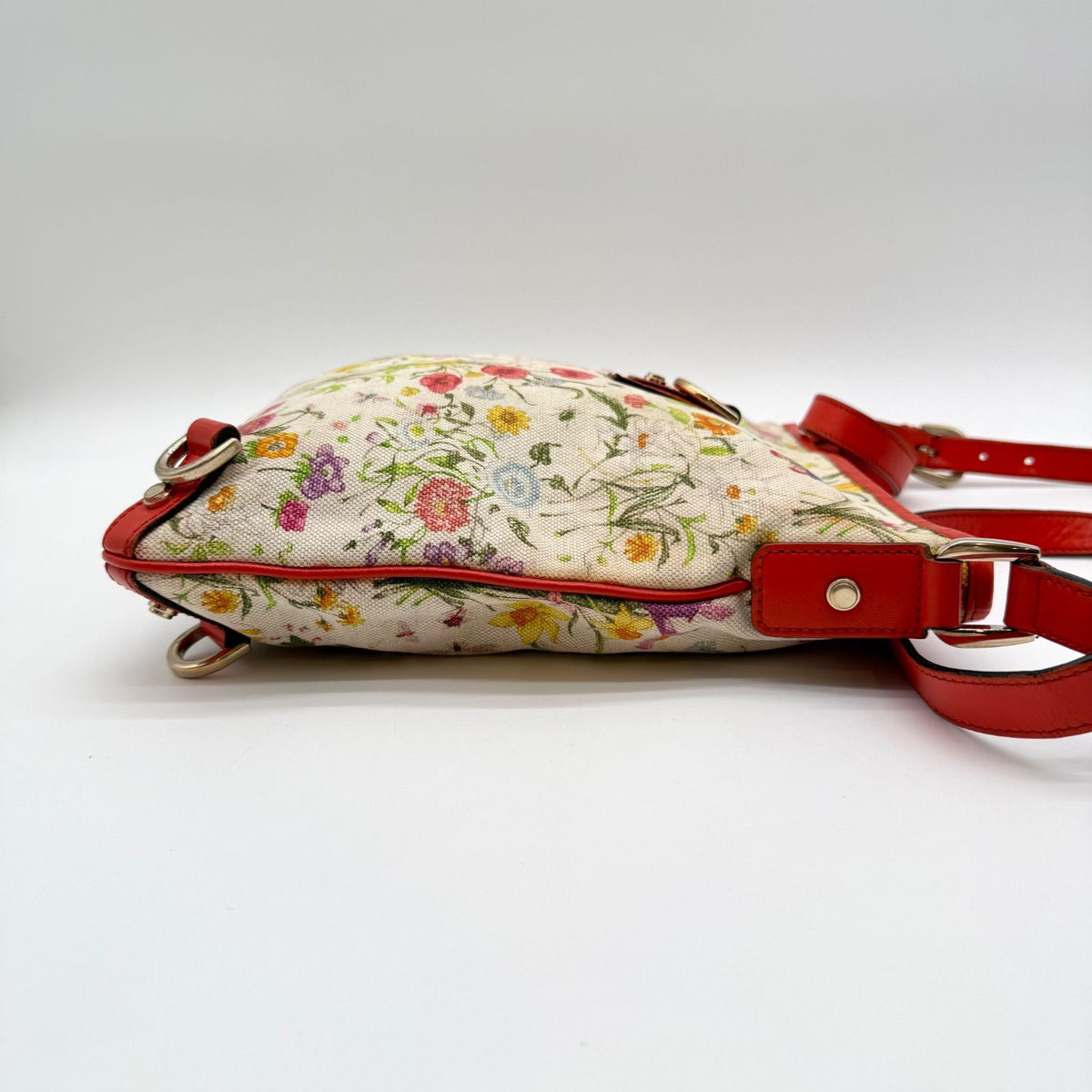 Gucci Shoulder Bag Flora Floral Canvas Red Multicolor — view 6