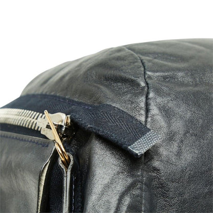 Celine Tote Shoulder Bag Side Zip Dark Navy Leather — view 5