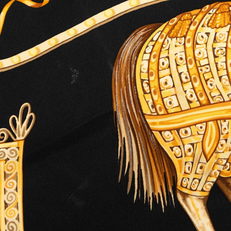 Hermes Carre 90 Paperoles Carriage and Nobility Scarf Black Multicolor Silk — view 6