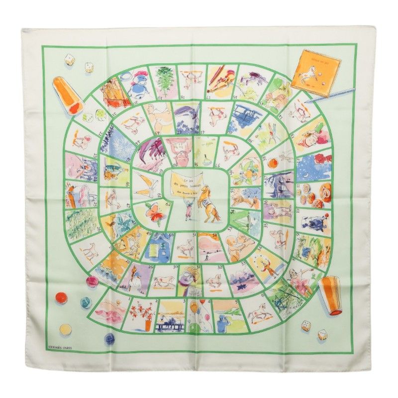 Hermes Carre 90 le Jeu Des Petits Bonheurs Little Game of Happiness Scarf