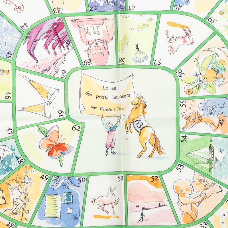 Hermes Carre 90 le Jeu Des Petits Bonheurs Little Game of Happiness Scarf — view 3