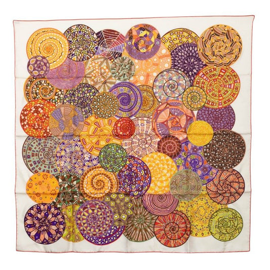 Hermes Carre 90 Reves D Escargots Snail's Dream Scarf Multicolor Silk