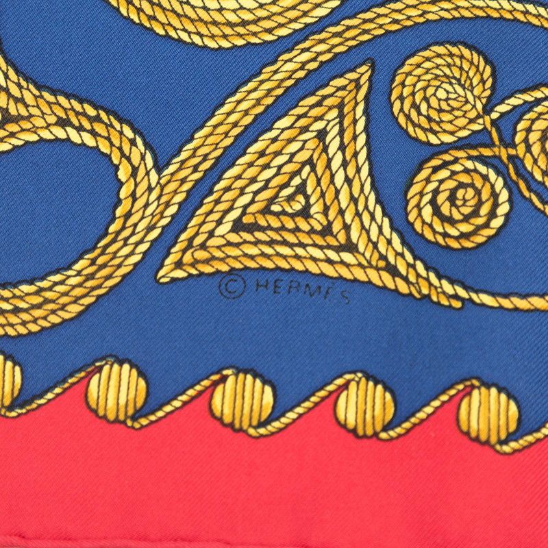 Hermes Carre 90 Arabesque Scarf Large Blue Multicolor Silk — view 5