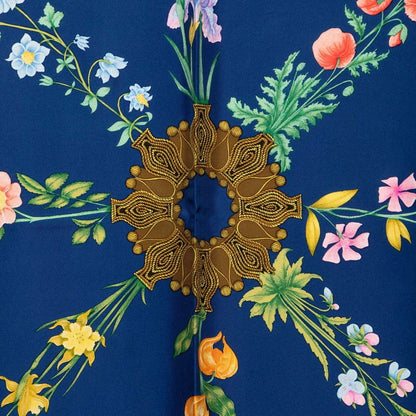 Hermes Carre 90 Arabesque Scarf Large Blue Multicolor Silk — view 2