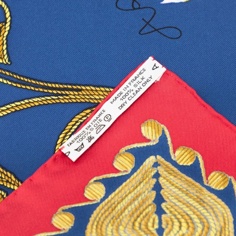 Hermes Carre 90 Arabesque Scarf Large Blue Multicolor Silk — view 7