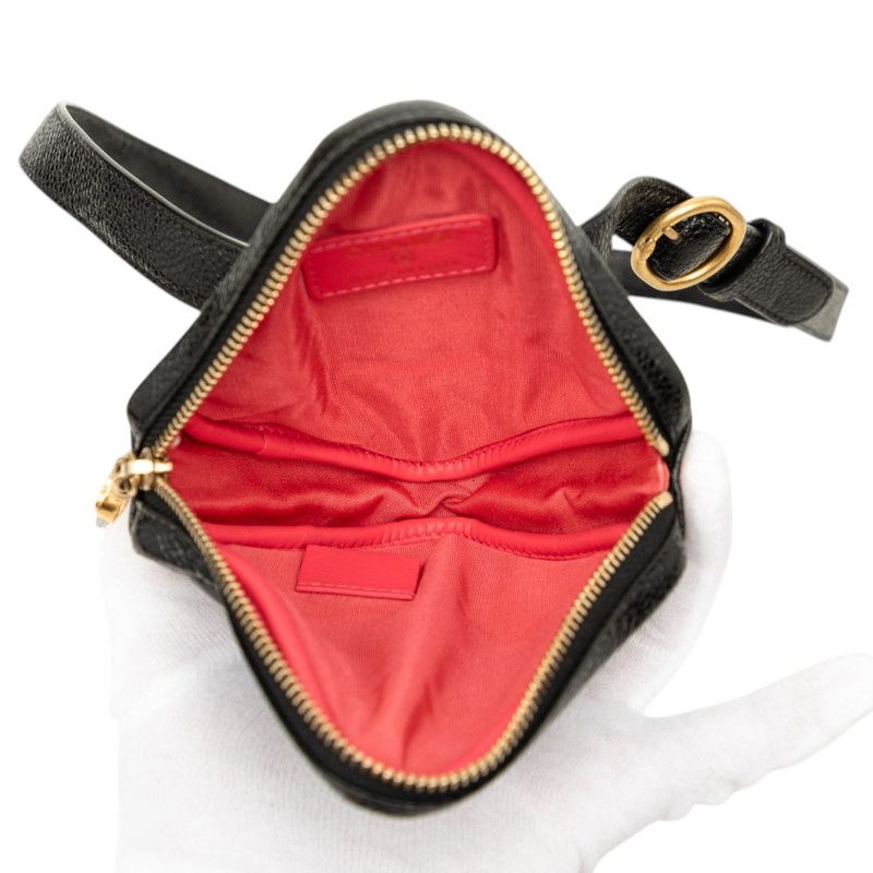 Chanel Quilted CC Logo Diamond Shape Waist Bag Black Gold Caviar Leather — view 4