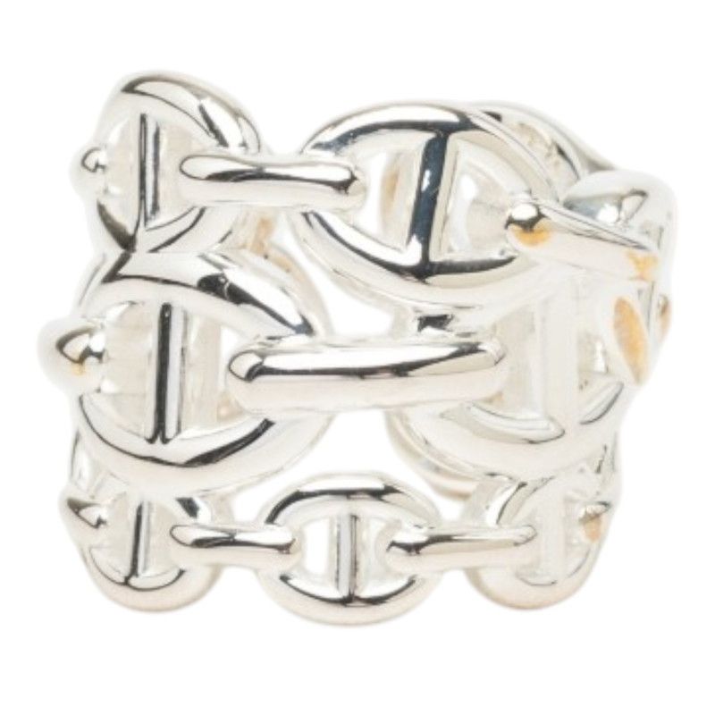 Hermes Chaine D'ancre Enchainee GM Ring 49 Silver
