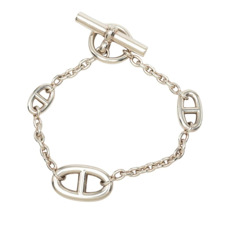 Hermes Chaine D'ancre Farandole LG Chain Bracelet T Bar Silver