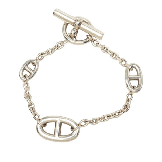 Hermes Chaine D'ancre Farandole LG Chain Bracelet T Bar Silver