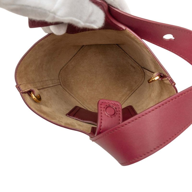 Loewe Pebble Bucket Mini 2-Way Shoulder Bag Purple Leather — view 4