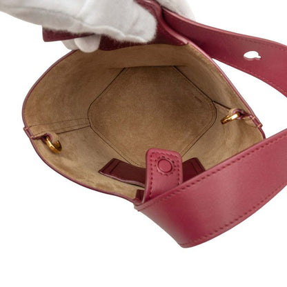 Loewe Pebble Bucket Mini 2-Way Shoulder Bag Purple Leather — view 4
