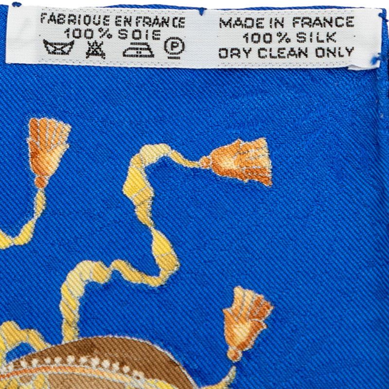 Hermes Carre 90 les Fetes du Roi Soleil Celebration of the Sun King Scarf Blue — view 7