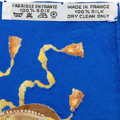 Hermes Carre 90 les Fetes du Roi Soleil Celebration of the Sun King Scarf Blue — view 7