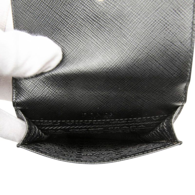 Prada Crossbody Phone Shoulder Strap Case Bag Black Saffiano Leather — view 4