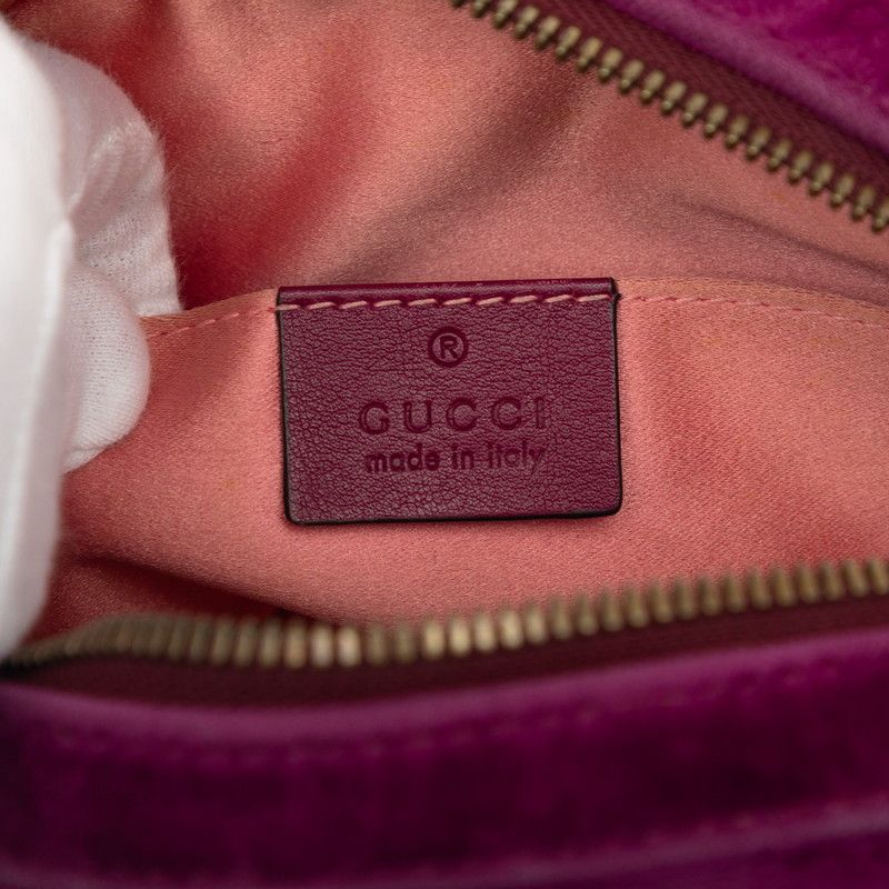 Gucci GG Marmont Quilted Crossbody Shoulder Bag Purple Velvet Leather — view 6