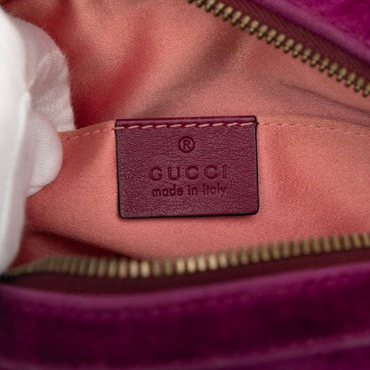 Gucci GG Marmont Quilted Crossbody Shoulder Bag Purple Velvet Leather — view 6