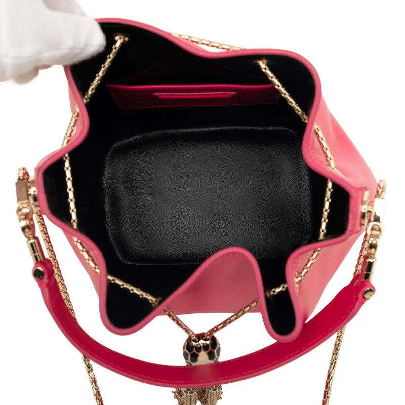 Bvlgari Serpenti Forever Shoulder Bag Drawstring 2-Way Pink Leather — view 4