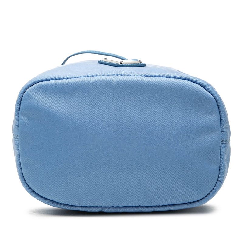 Prada Tessuto Pouch Drawstring Handbag Blue Nylon Leather — view 3