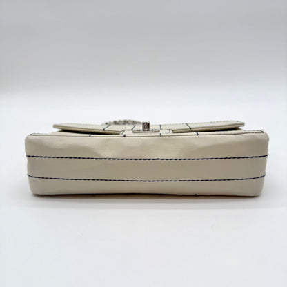 Chanel Choco Bar Shoulder Bag White Turnlock Stitch — view 4