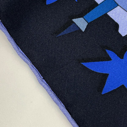 Hermes Petit Carre Mediterranee Scarf Mediterranean Silk Black Blue — view 3
