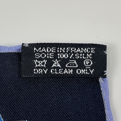 Hermes Petit Carre Mediterranee Scarf Mediterranean Silk Black Blue — view 2