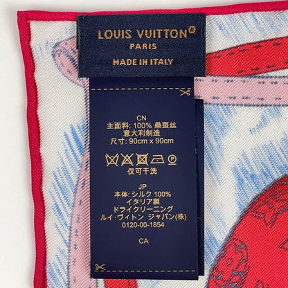 Louis Vuitton Carre 90 Up and Away Scarf Silk Blue Multicolor — view 2