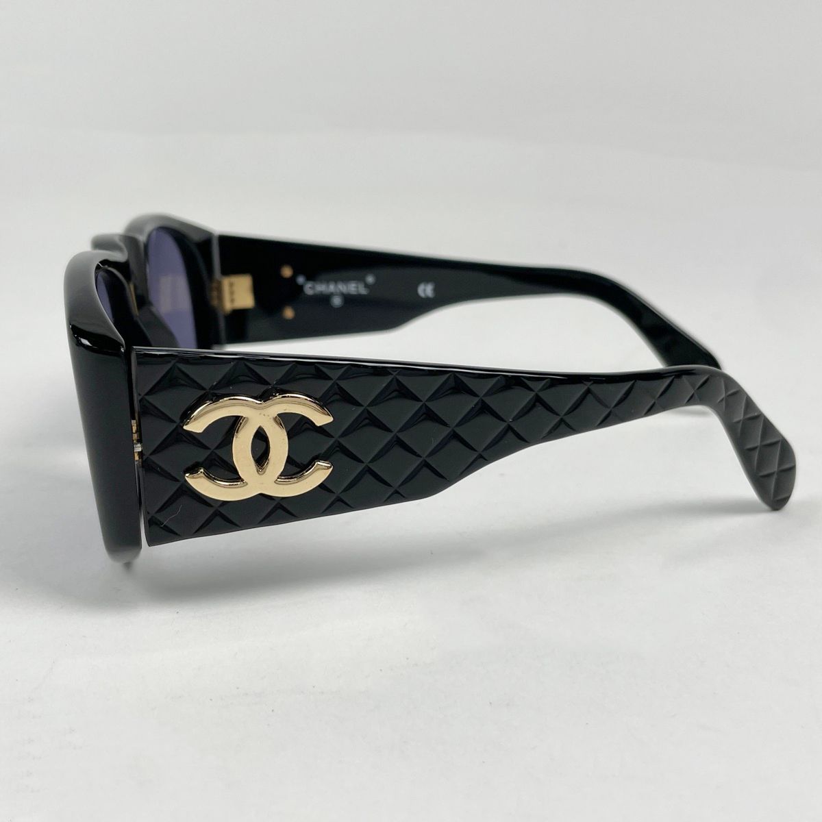 Chanel Sunglasses Eyewear Quilted Acetate Black — view 2