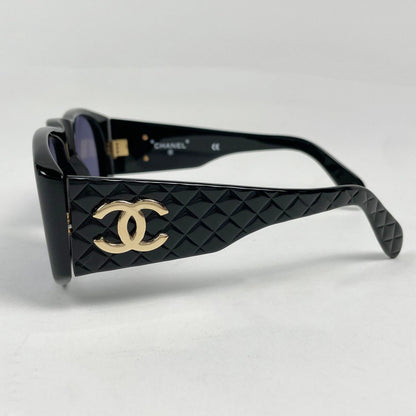 Chanel Sunglasses Eyewear Quilted Acetate Black — view 2