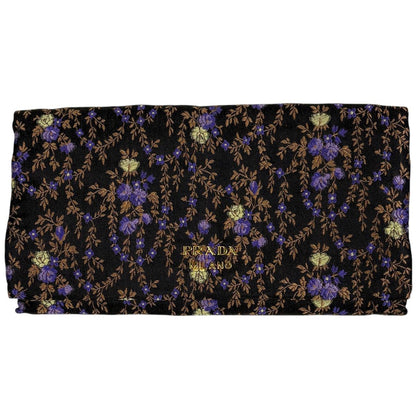 Prada Wallet Floral Fabric Nero