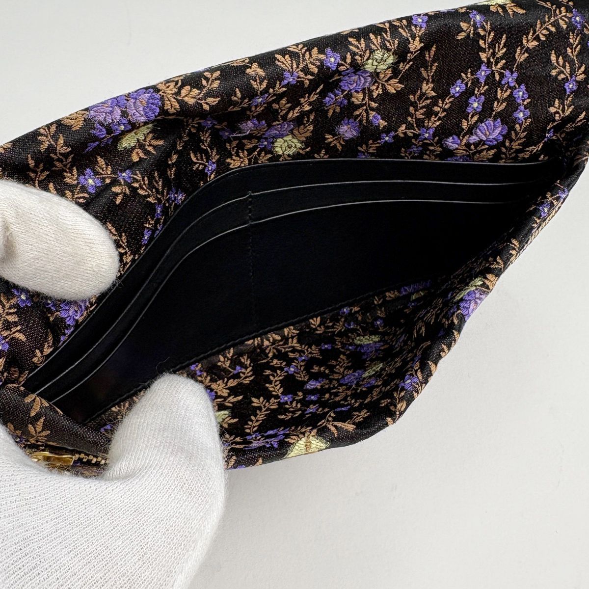 Prada Wallet Floral Fabric Nero — view 6