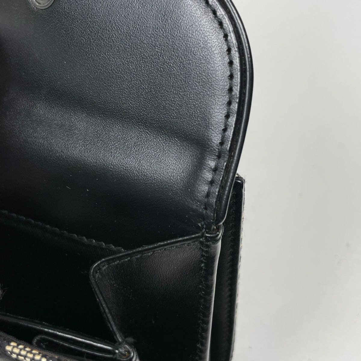 Dior Bifold Wallet Trotter Pattern Saddle Shape Snap Canvas Black — view 5