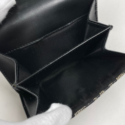 Dior Bifold Wallet Trotter Pattern Saddle Shape Snap Canvas Black — view 6