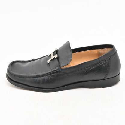 Hermes Loafers Constance Black Silver Leather