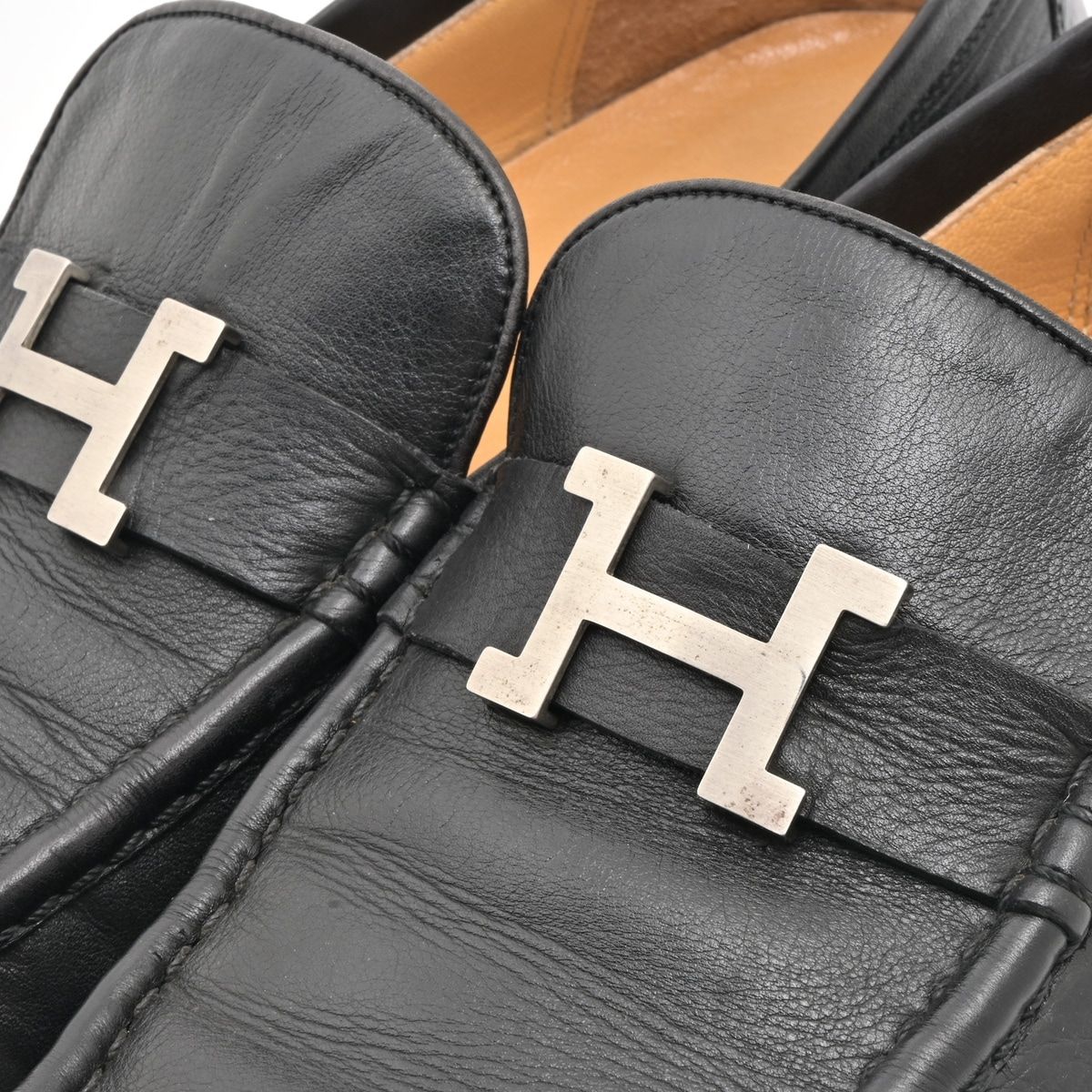 Hermes Loafers Constance Black Silver Leather — view 7