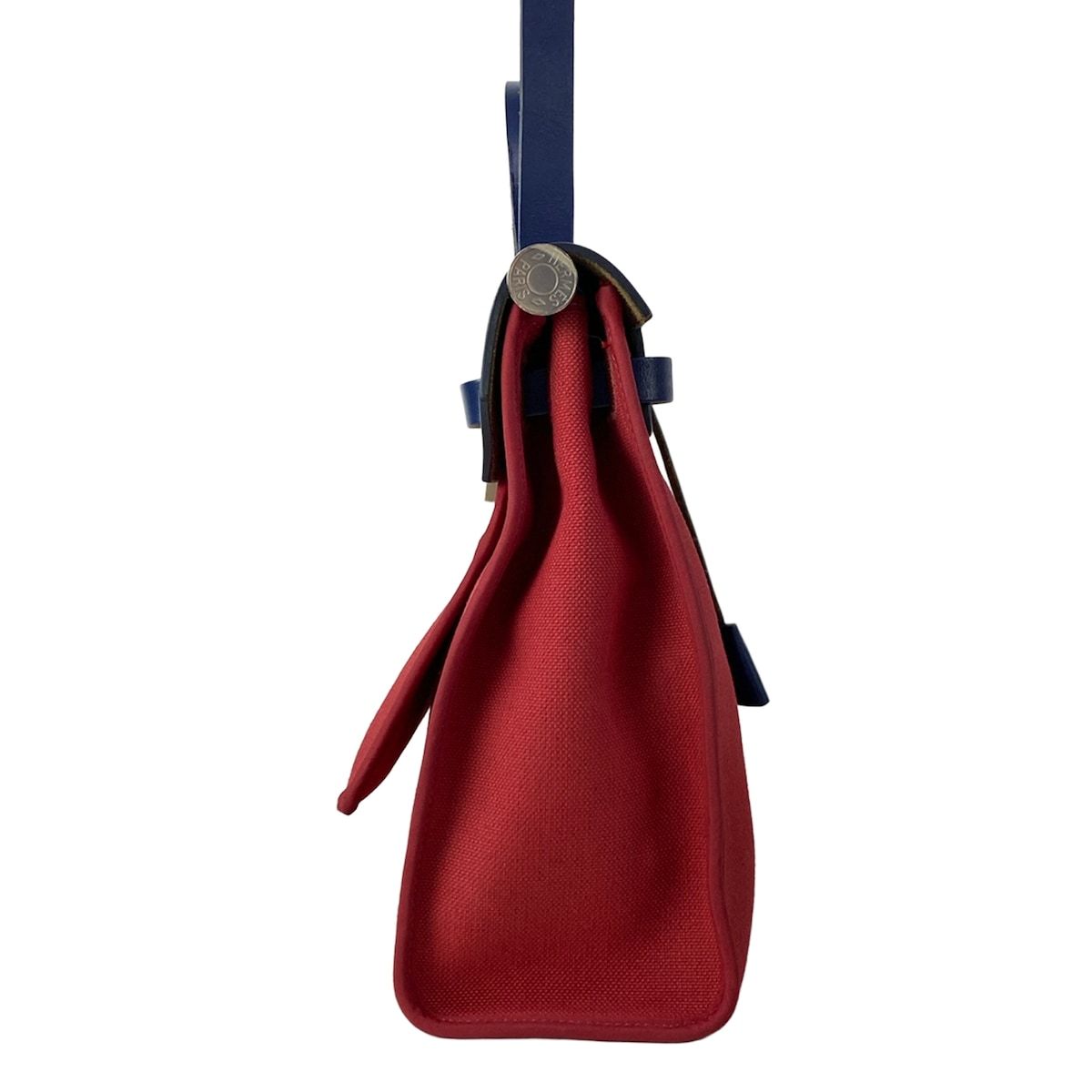 Hermes Handbag Herbag Zip 31 PM Red Navy Silver — view 2