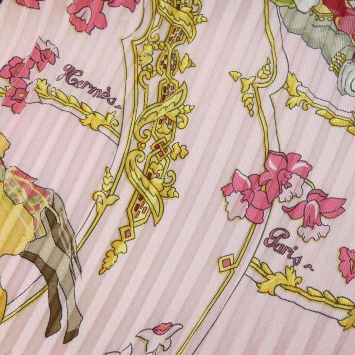 Hermes Pleated Scarf Pink — view 4