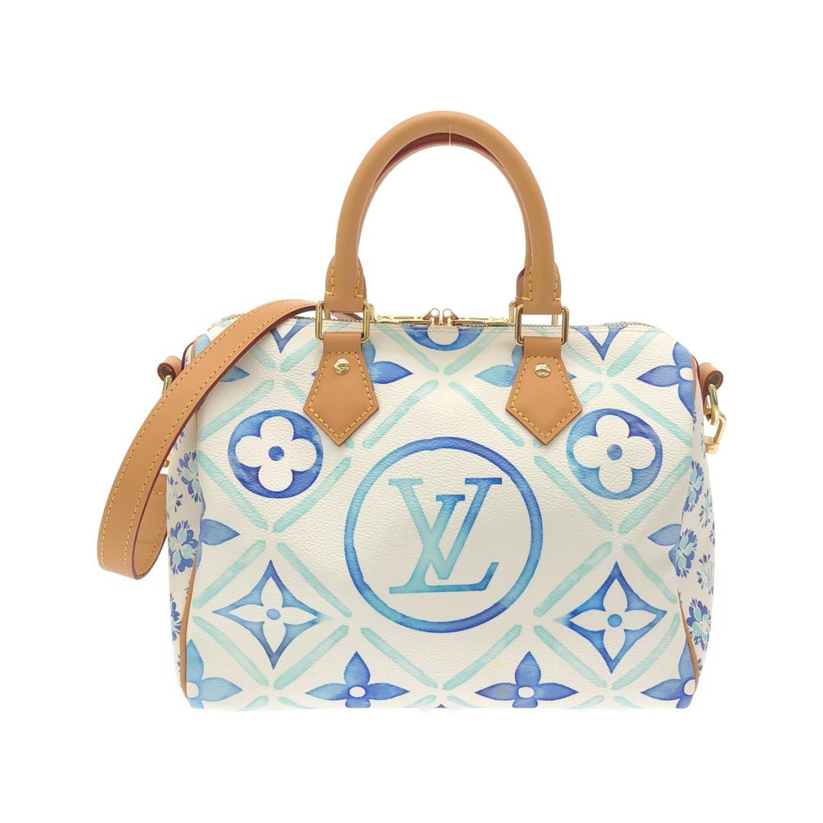 Louis Vuitton Monogram Tile Speedy Bandouliere 25 Boston Bag