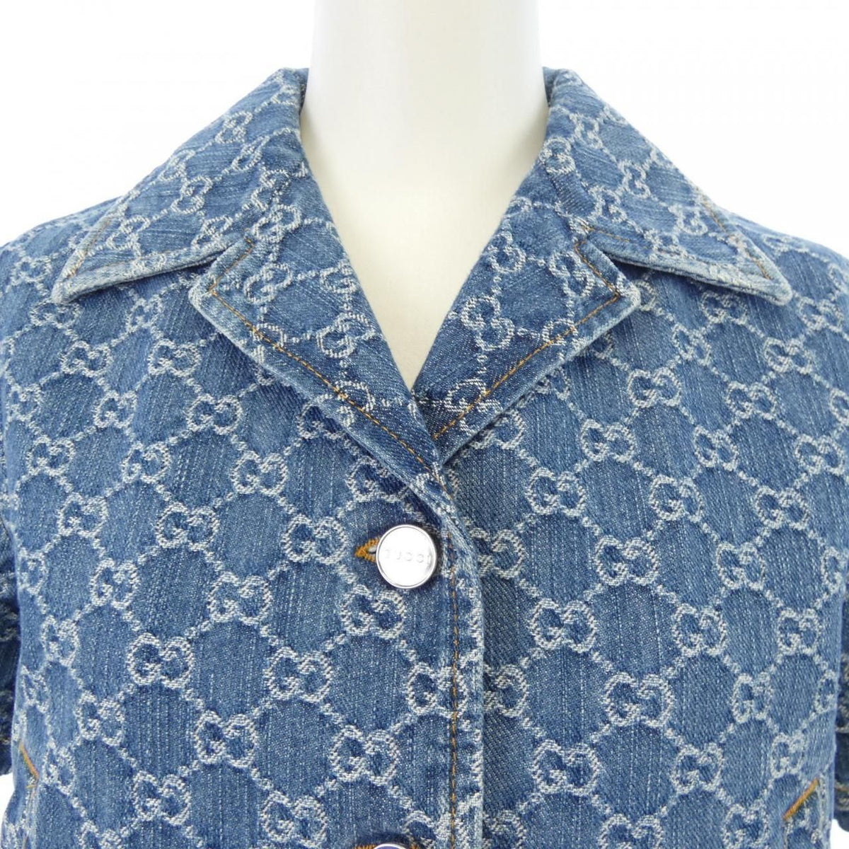 Gucci GG Denim Jacquard Top Jacket — view 5
