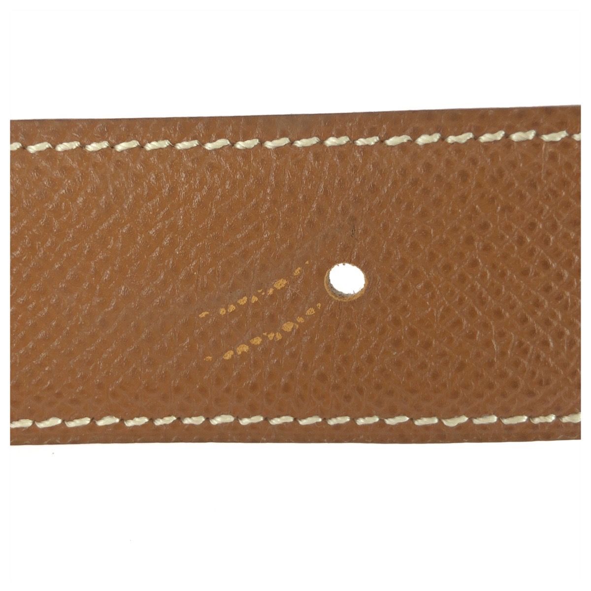Hermes Reversible Belt 65 Brown Gold Leather Plated — view 7