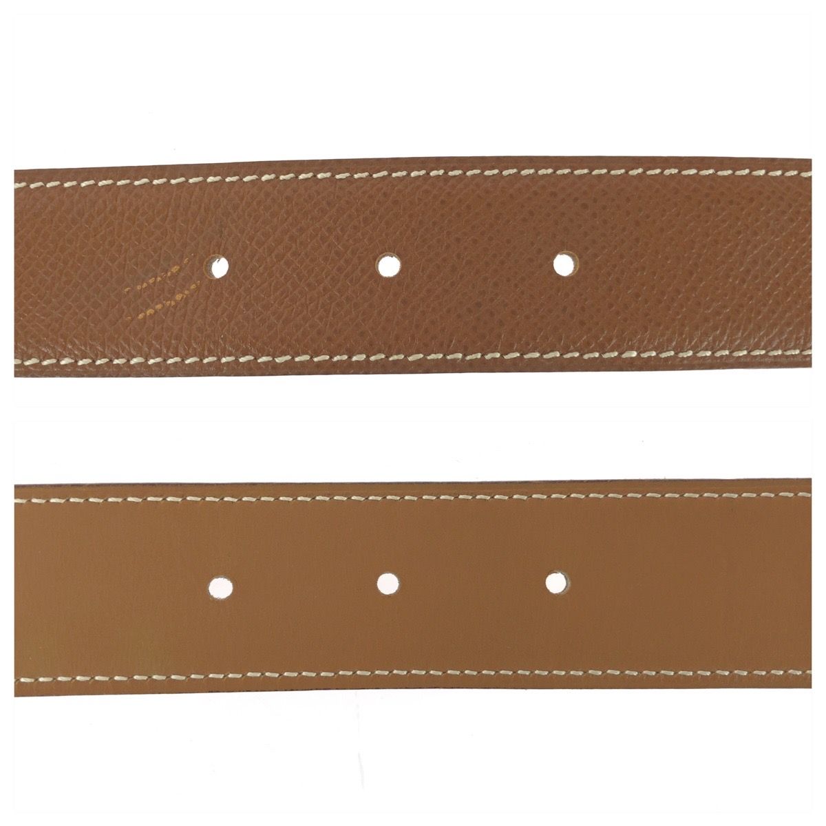 Hermes Reversible Belt 65 Brown Gold Leather Plated — view 5