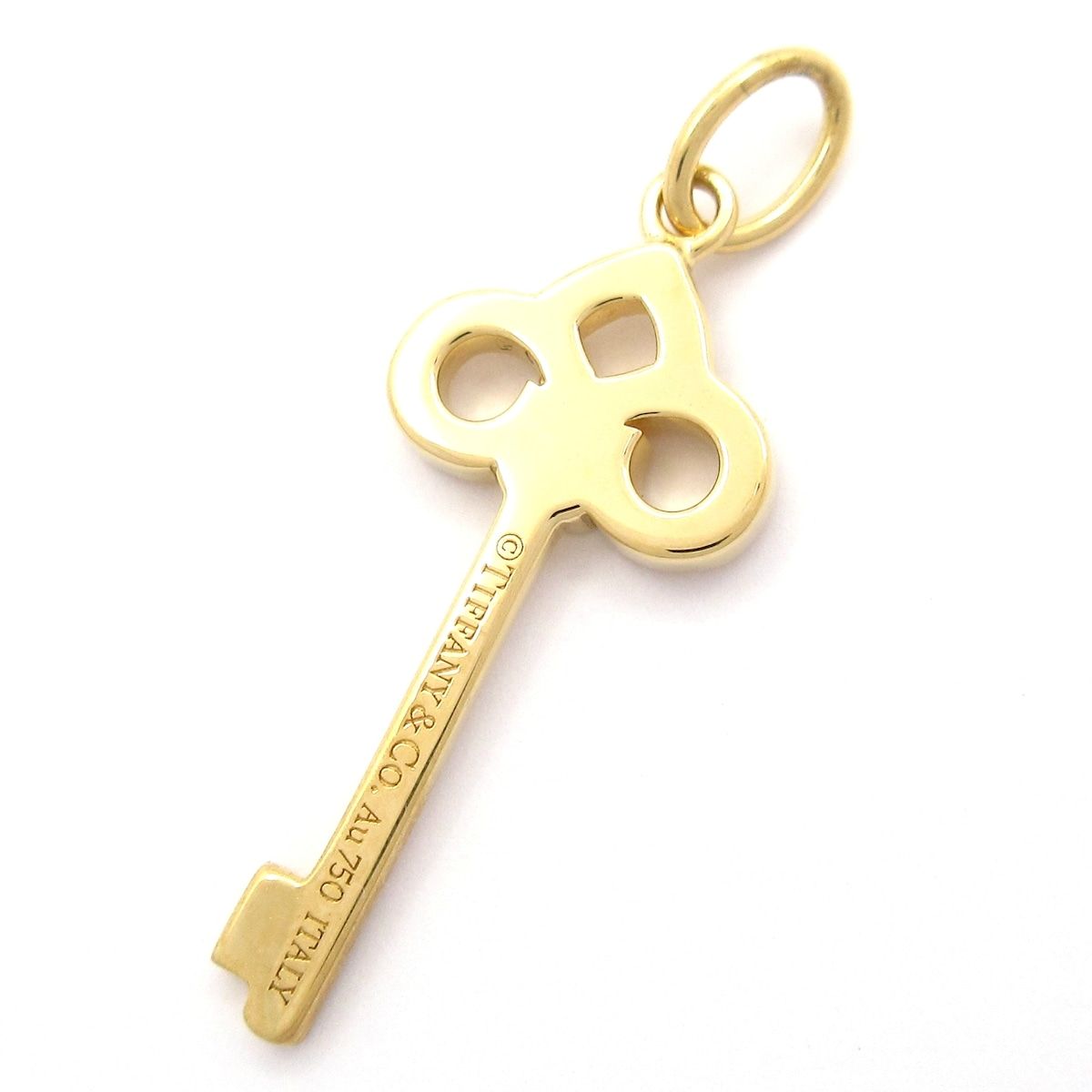 Tiffany & Co Pendant Fleur de Lis Key Mini 18k Yellow Gold Diamond — view 2