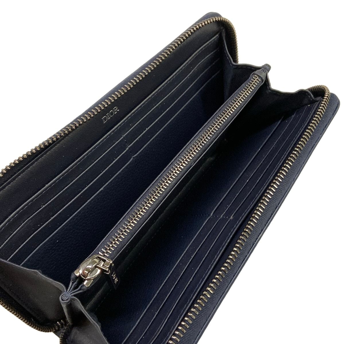 Dior Wallet Black Zip Around Leather — view 3
