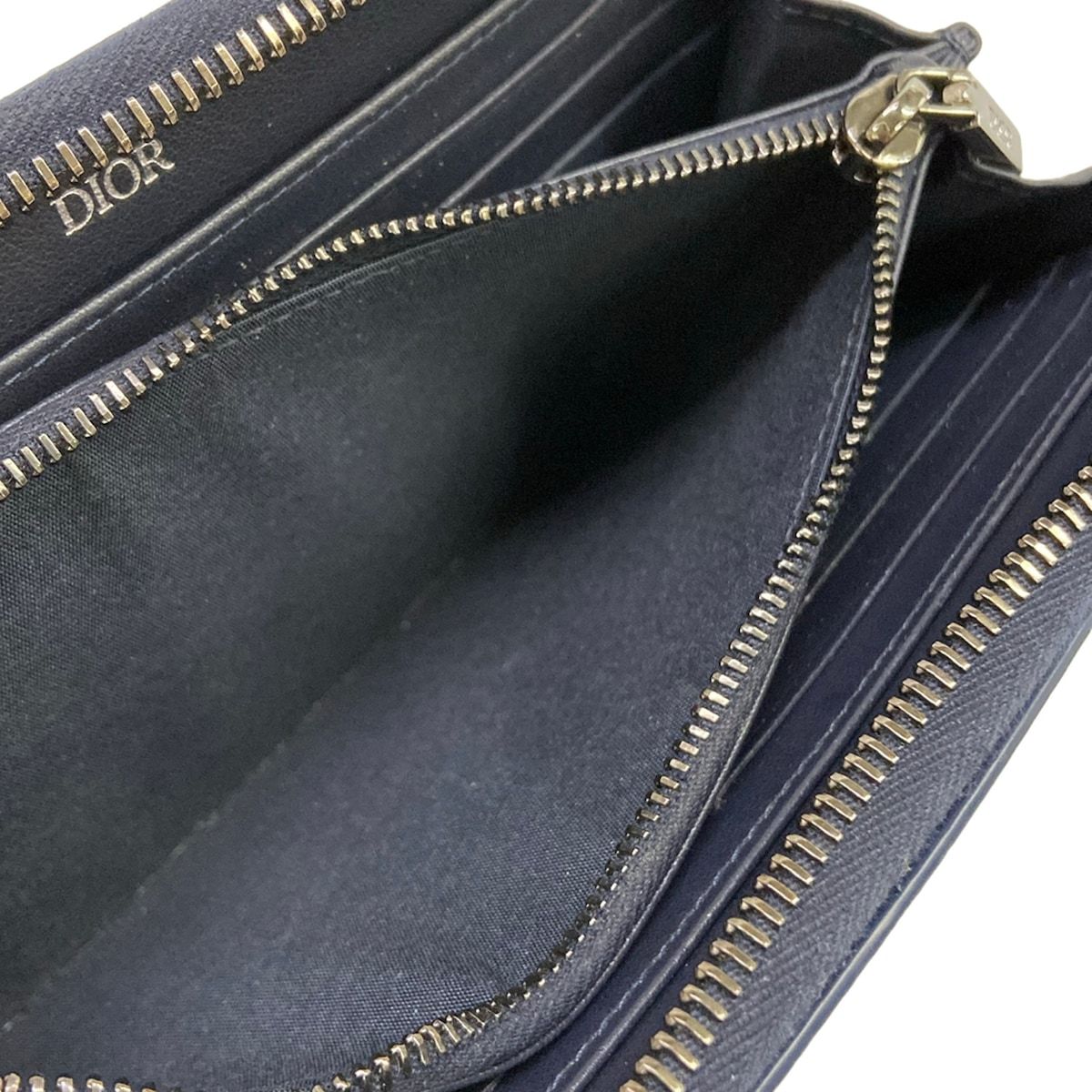Dior Wallet Black Zip Around Leather — view 4