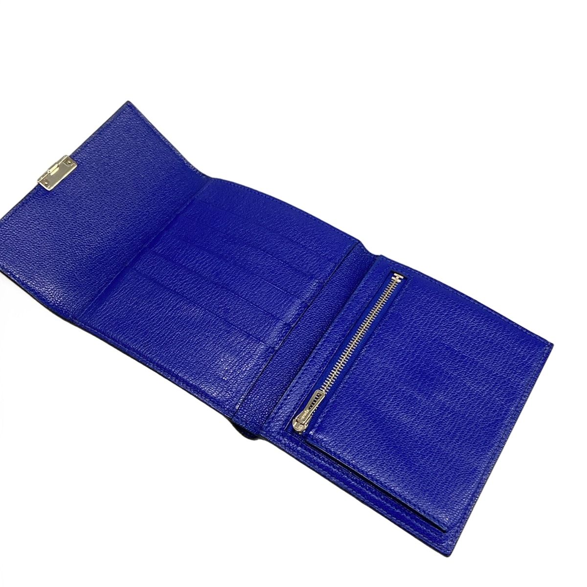 Hermes Trifold Wallet Clic 12 Blue Electric Silver — view 3