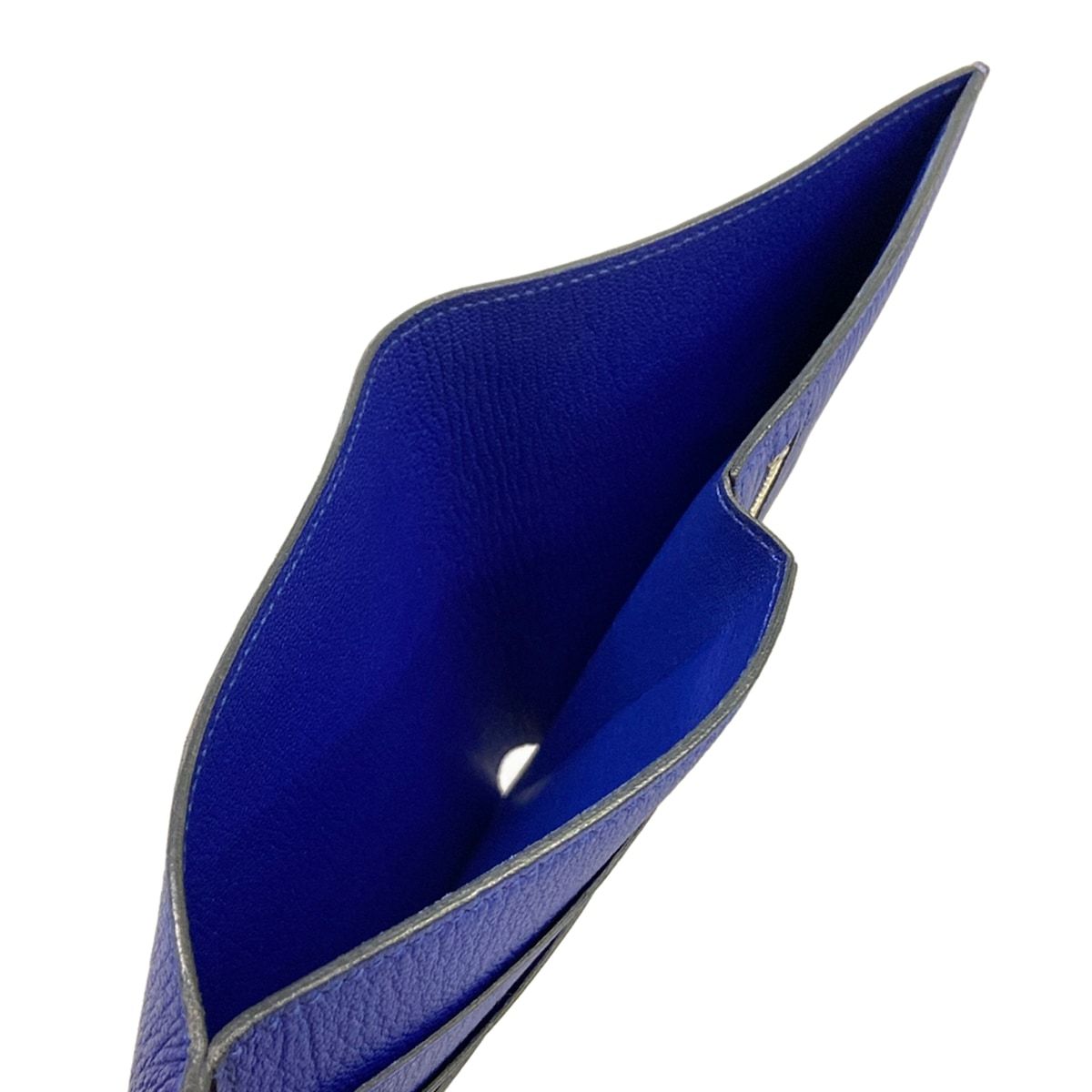 Hermes Trifold Wallet Clic 12 Blue Electric Silver — view 4