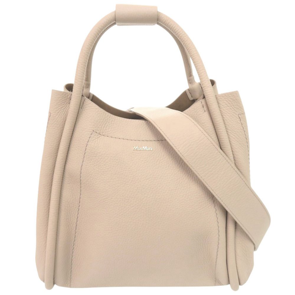 Max Mara Marine Leather Beige 2-Way Shoulder Bag
