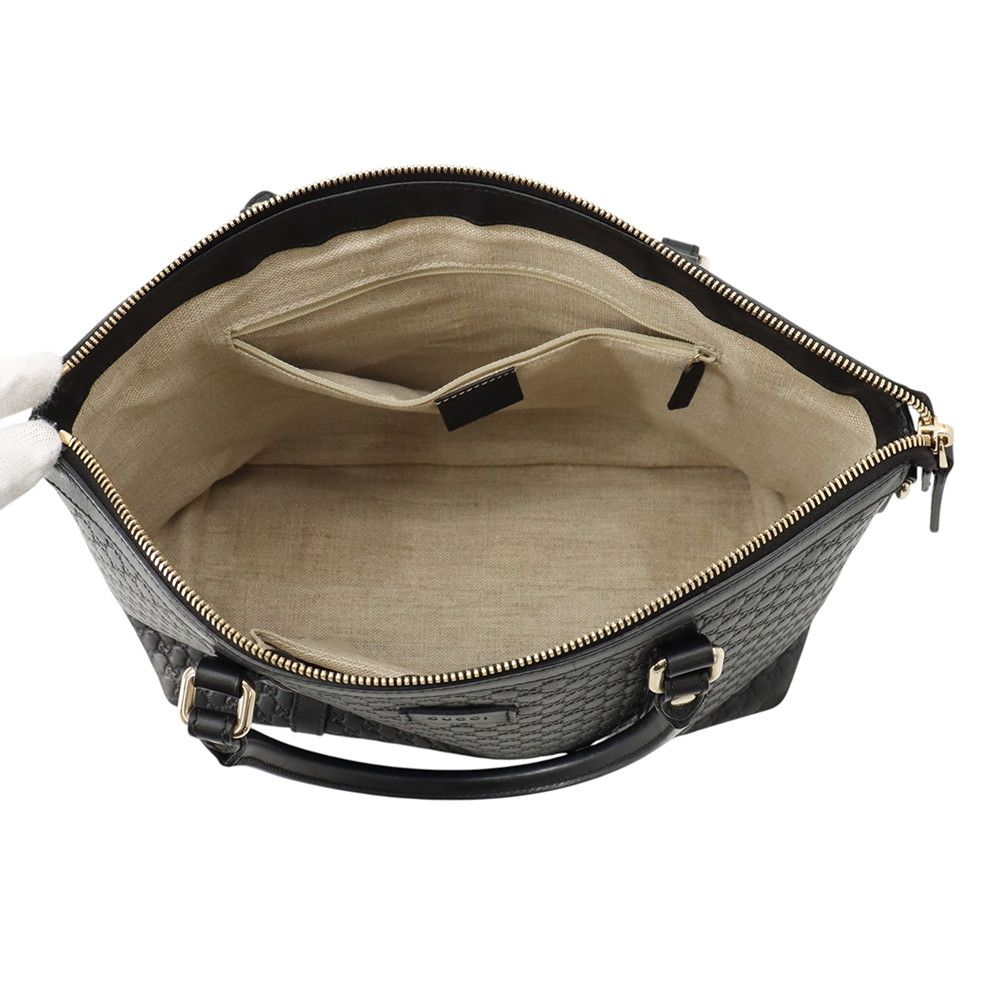 Gucci Tote Micro Guccissima Leather 2-Way Shoulder Bag Black — view 6