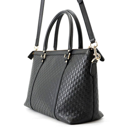 Gucci Tote Micro Guccissima Leather 2-Way Shoulder Bag Black — view 2